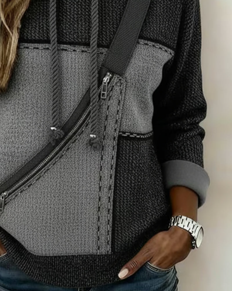 Elara | Women's Chic Colorblock Hoodie Sweatshirt