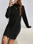 Wivi | Women's Ribbed Turtleneck Sweater Dress