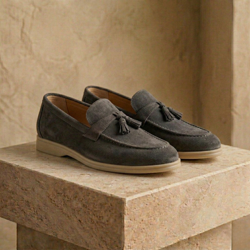 Men's casual suede shoes by FJØRNA featuring lace-up design and a stylish, smart casual look, ideal for everyday wear.