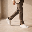 FJØRNA men's leather casual trainers with lace-up design, featuring a sleek, modern look and comfortable sole for everyday wear.