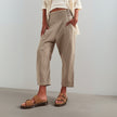 FJØRNA women's wide leg denim trousers, stylish and comfortable pants with a relaxed fit, shown in a natural pose.