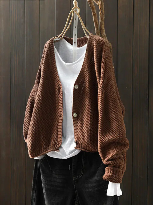 Coralie | Women's Versatile Knit V-Neck Cardigan Sweater with Button-Front Cozy for Layering