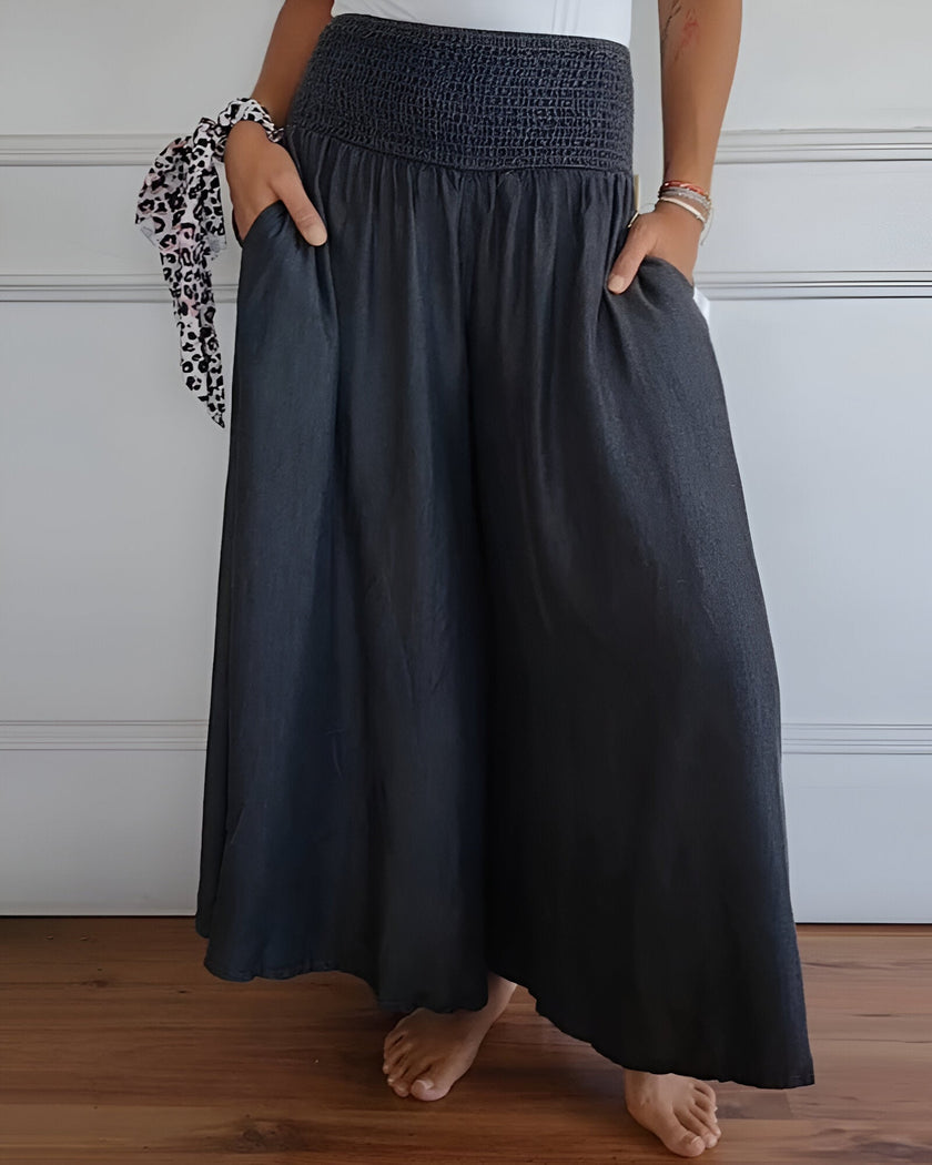 FJØRNA women's lightweight summer dress with elastic waist, breathable fabric, perfect for warm weather and casual occasions.