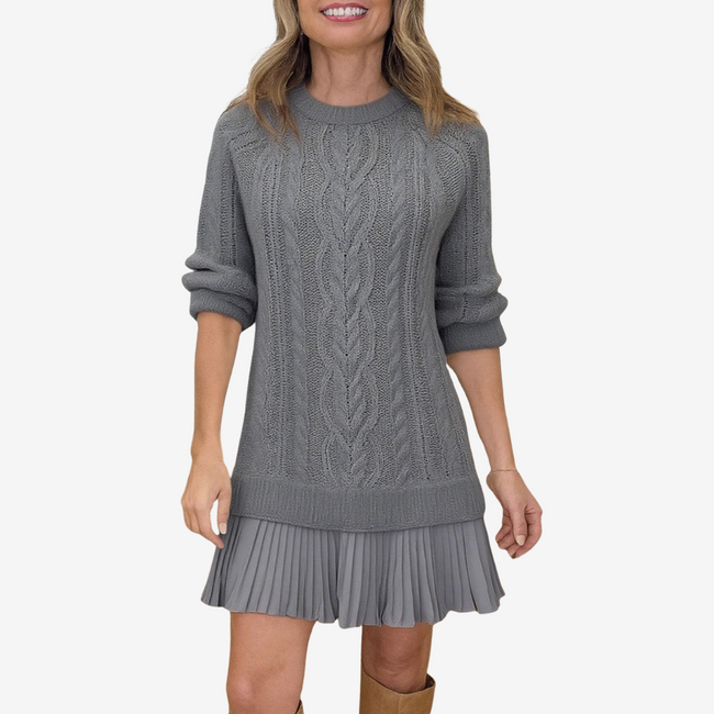 None | Women's Chic Cable Knit Sweater Pullover with Cozy for Winter