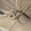 Men's red leather orthopedic walking shoes by FJØRNA, designed for comfort and support with a stylish leather finish.