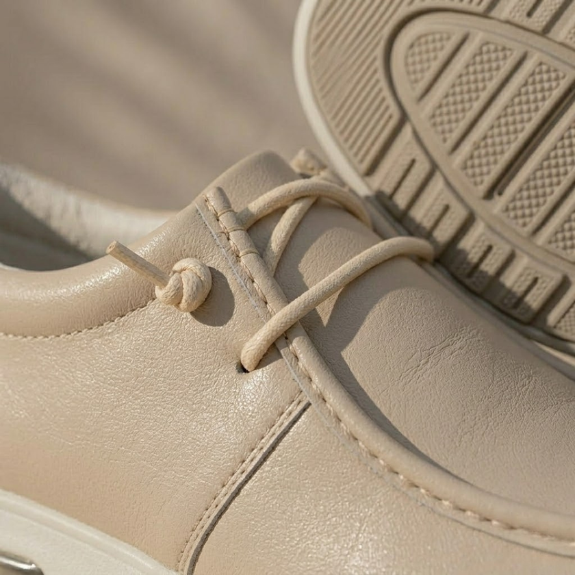 Men's red leather orthopedic walking shoes by FJØRNA, designed for comfort and support with a stylish leather finish.