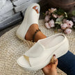 FJØRNA women's orthopedic slip-on shoes with wedge heel, comfortable supportive footwear for women, in a stylish design.