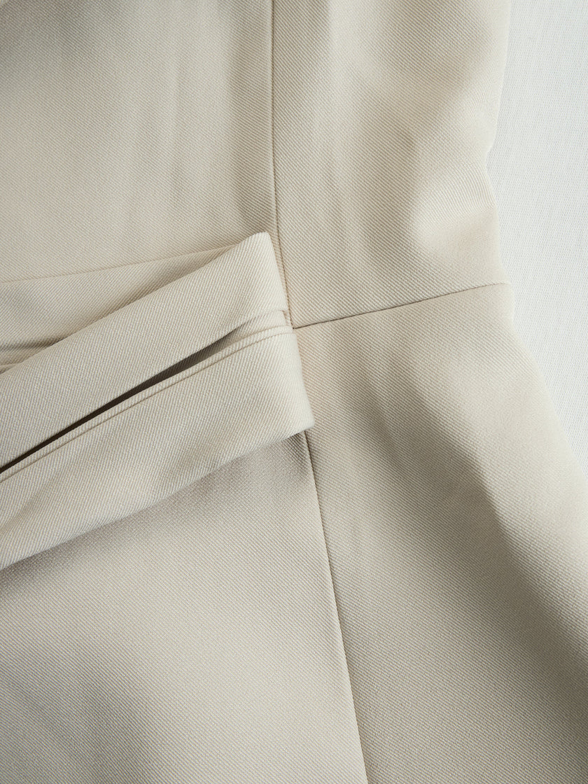 FJØRNA khaki belted waist two-piece pants set for women, featuring tailored trousers with a matching waist belt.