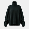 FJØRNA women's wool turtleneck sweater with a cozy fit and ribbed collar, displayed on a neutral background.