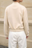 Bomber Jacket Women Stand Collar Button Pockets Recycled Polyester