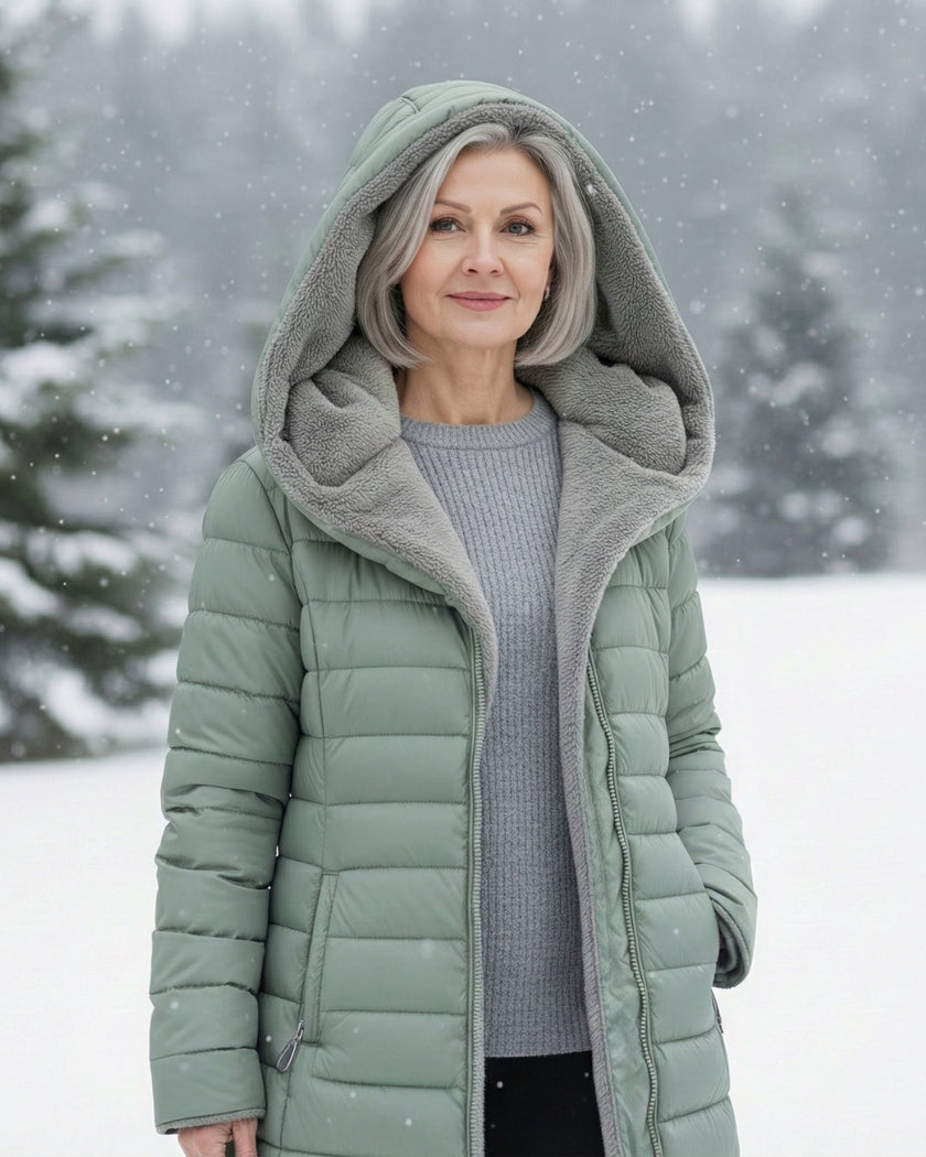 Danique | Women's Longline Hooded Fleece-Lined Winter Puffer Coat