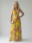 Flowy sleeveless summer maxi dress for women by FJØRNA, featuring a lightweight, breezy design perfect for warm weather.