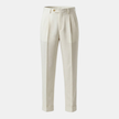 Men's FJØRNA linen pleated straight-leg trousers, tailored linen pants with a relaxed fit and classic design for men.