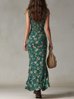 FJØRNA ruffle maxi dress in a casual style, flowing fabric with ruffle details, perfect for summer or relaxed occasions.