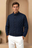Wool Jacket Men Stand Collar Zip Long Sleeve Regular Fit Winter