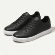 Men's FJØRNA leather lace-up low top sneakers showing black leather material and classic low profile design.