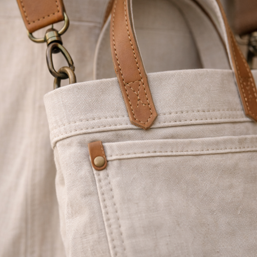 Large canvas messenger bag for women by FJØRNA, featuring a stylish shoulder bag design with adjustable strap and spacious interior.