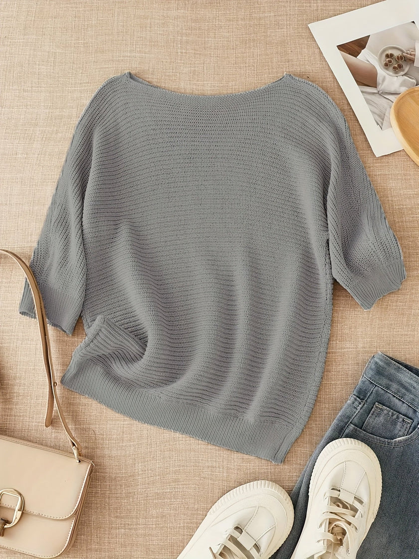 Knit Sweater Open Knit Relaxed Fit Lightweight Pullover Jumper | Judith
