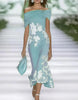 Green lace midi dress for women by FJØRNA featuring delicate lace fabric and a stylish midi length.