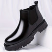 Chelsea Boots Black Slip On Elastic Panel Sturdy Sole Ankle Boots | Foster