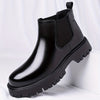 Chelsea Boots Black Slip On Elastic Panel Sturdy Sole Ankle Boots | Foster