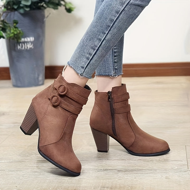 Amara | Women's Block Heel Ankle Style Boots with a Step