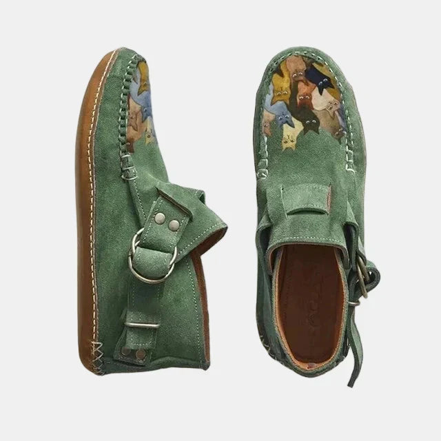Nina | Women's Casual Printed Ankle Boots with Slip-On Comfortable Everyday Walking