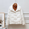 Quilted Jacket Women High Collar Button Front Cropped