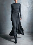 FJØRNA women's summer maxi dress with wrap style, flowy fabric, and floral pattern, perfect for warm weather occasions.