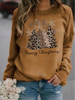 Lavinia | Women's Oversized Long Leopard Crew-Neck Knit Christmas Sweater
