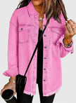 Denim Jacket Women Relaxed Fit Oversized Pockets