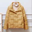 Quilted Jacket Women High Collar Button Front Cropped