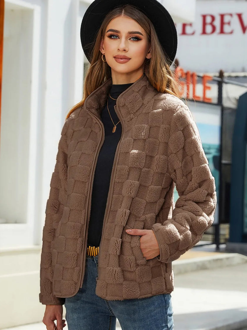 Carin | Women's Zip-Up Sherpa Jacket with Pockets