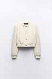 Bomber Sweater Women Structured Polo Collar Button Old Money
