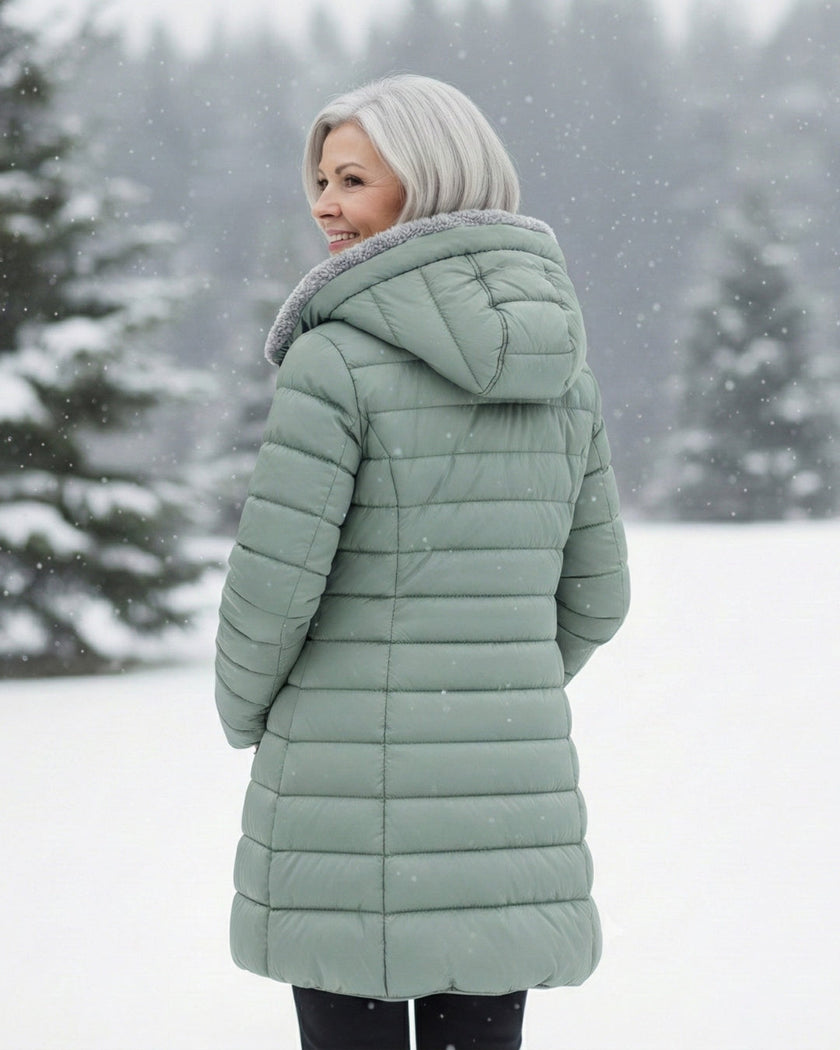 Danique | Women's Longline Hooded Fleece-Lined Winter Puffer Coat