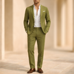 FJØRNA men's summer two-piece suit set with wedding pants, featuring a lightweight blazer and matching trousers for formal occasions.