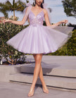 Red sequin mini dress for women by FJØRNA, A-line style with rhinestones and strappy design, perfect for evening wear.