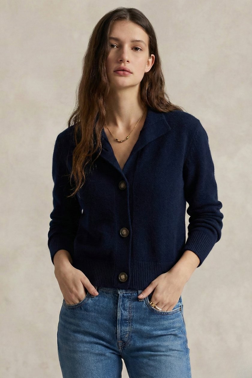 Ebba | Women's Knit Collared Button-Up Cardigan