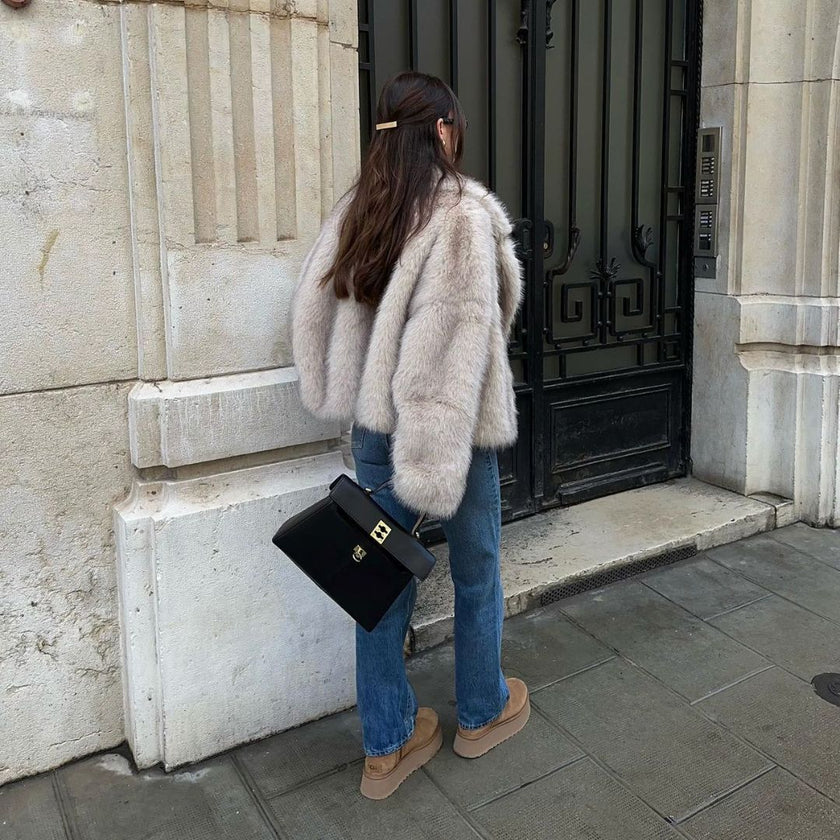 Faux Fur Coat Women Lined Winter
