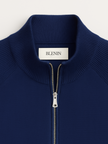 Wool Cardigan Men Fitted Full Zip Stand Collar