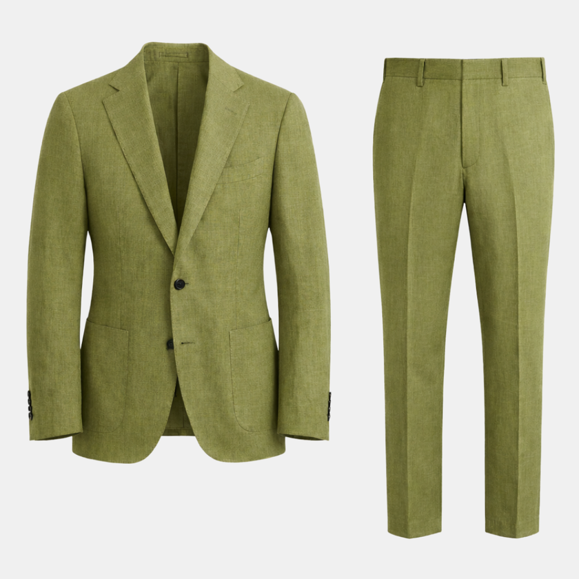 FJØRNA men's summer two-piece suit set with wedding pants, featuring a stylish blazer and matching trousers for formal occasions.