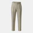 Men's tailored linen trousers by FJØRNA with pleated straight-leg design, lightweight fabric, and classic fit for a sophisticated look.