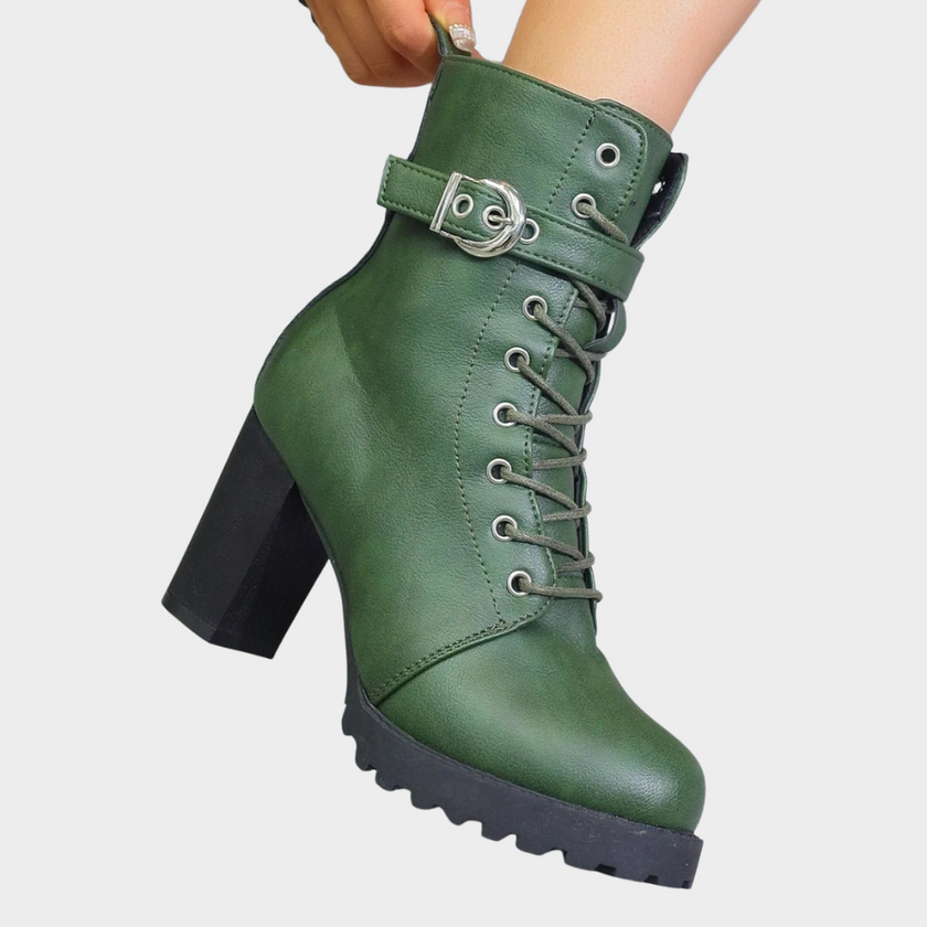 Quinn | Women's Flared Heel Ankle Boots with Comfortable Casual Everyday Walking
