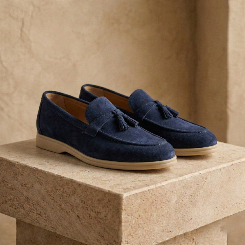 FJØRNA men's casual suede shoes with lace-up design, featuring a smart casual style and comfortable fit.