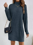 Wivi | Women's Ribbed Turtleneck Sweater Dress