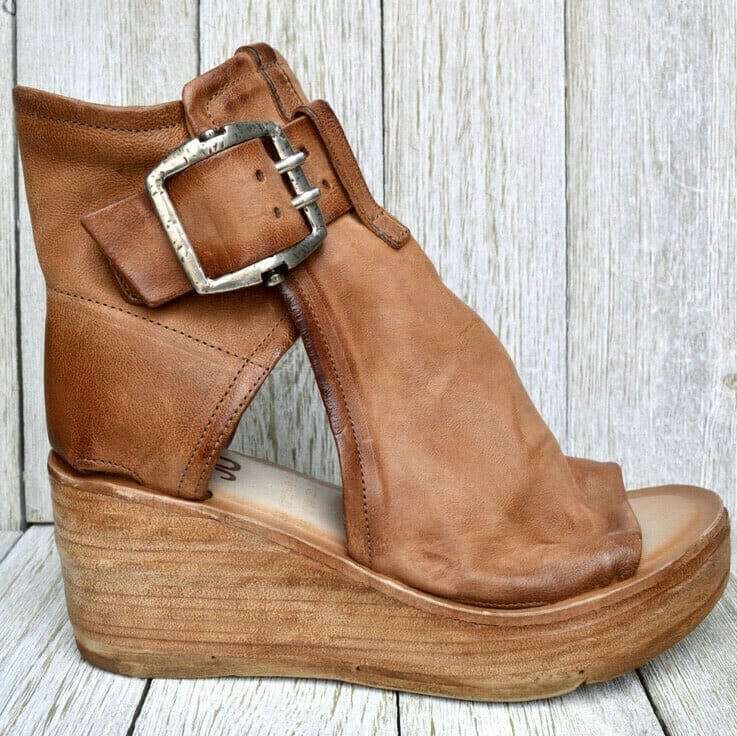 FJØRNA women's orthopedic boho wedge sandals with adjustable straps and cushioned footbed, stylish and supportive for comfortable wear.
