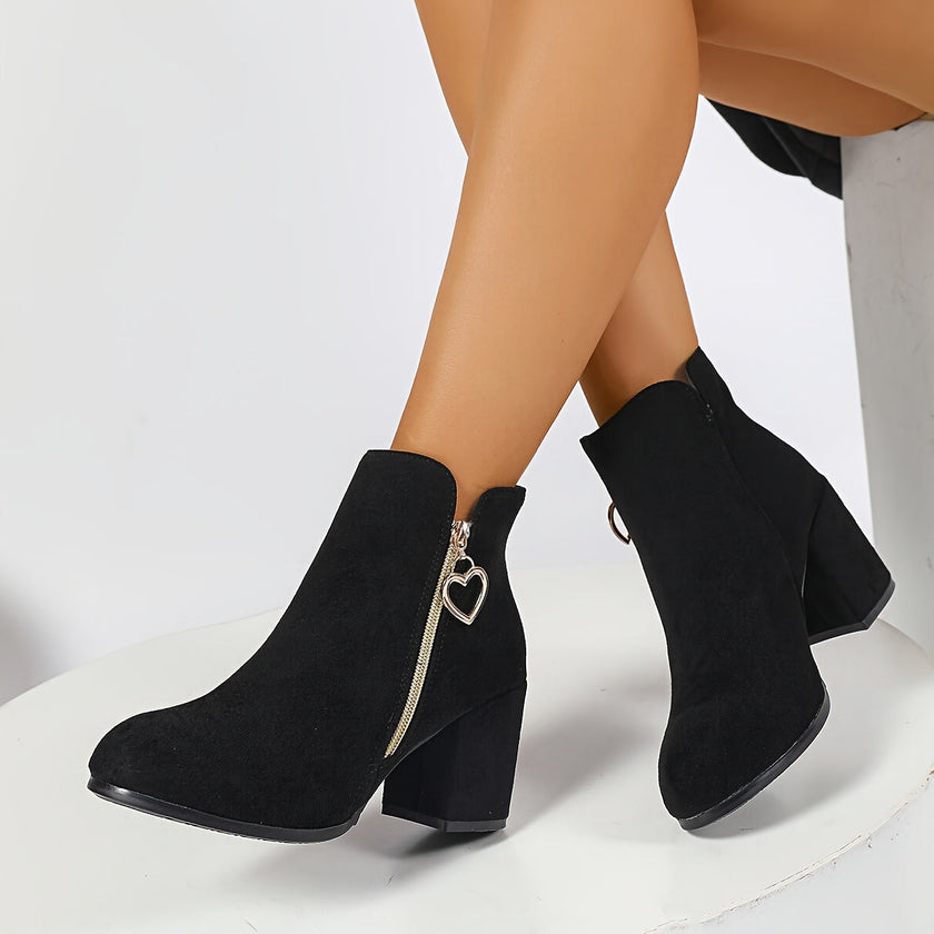 Luna | Women's Ankle Elegance for Cooler Days Boots with Block-Heel