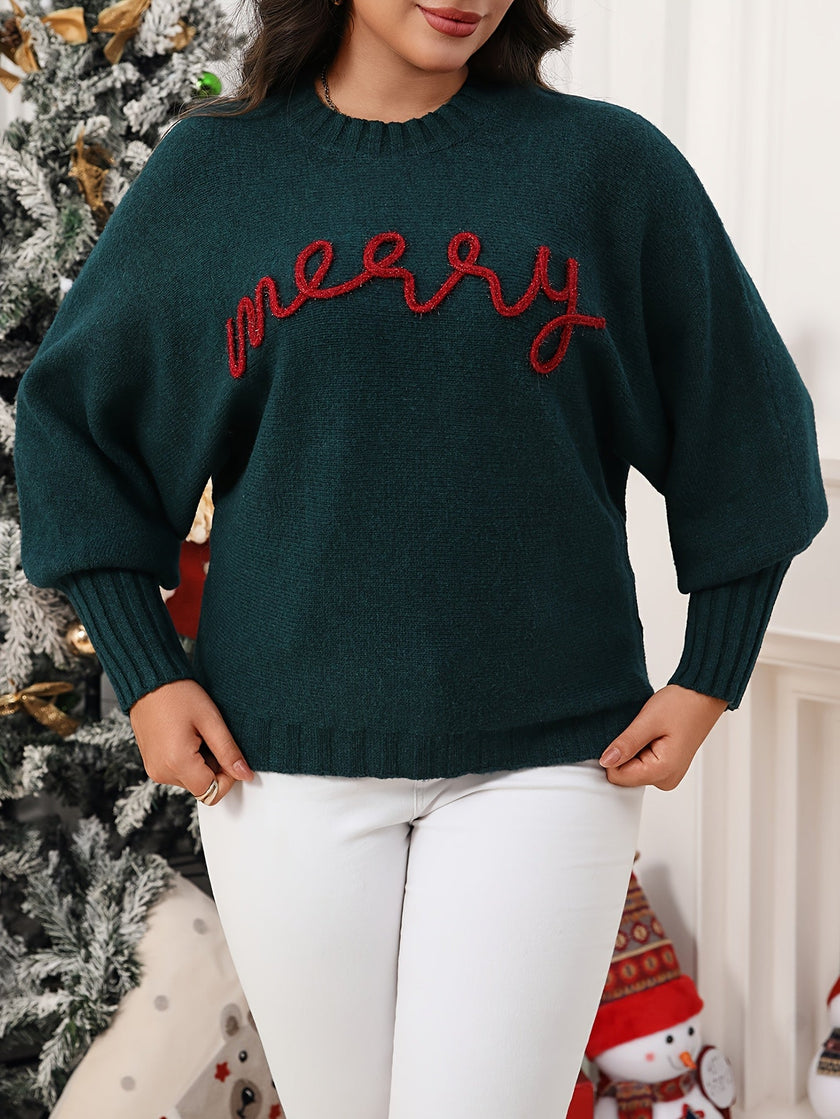 Helene | Women's Long Tacky Holiday Crew-Neck Knit Christmas Sweater