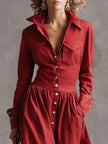 Red linen maxi dress by FJØRNA, casual flowy dress with sleeveless design and relaxed fit, perfect for warm weather.