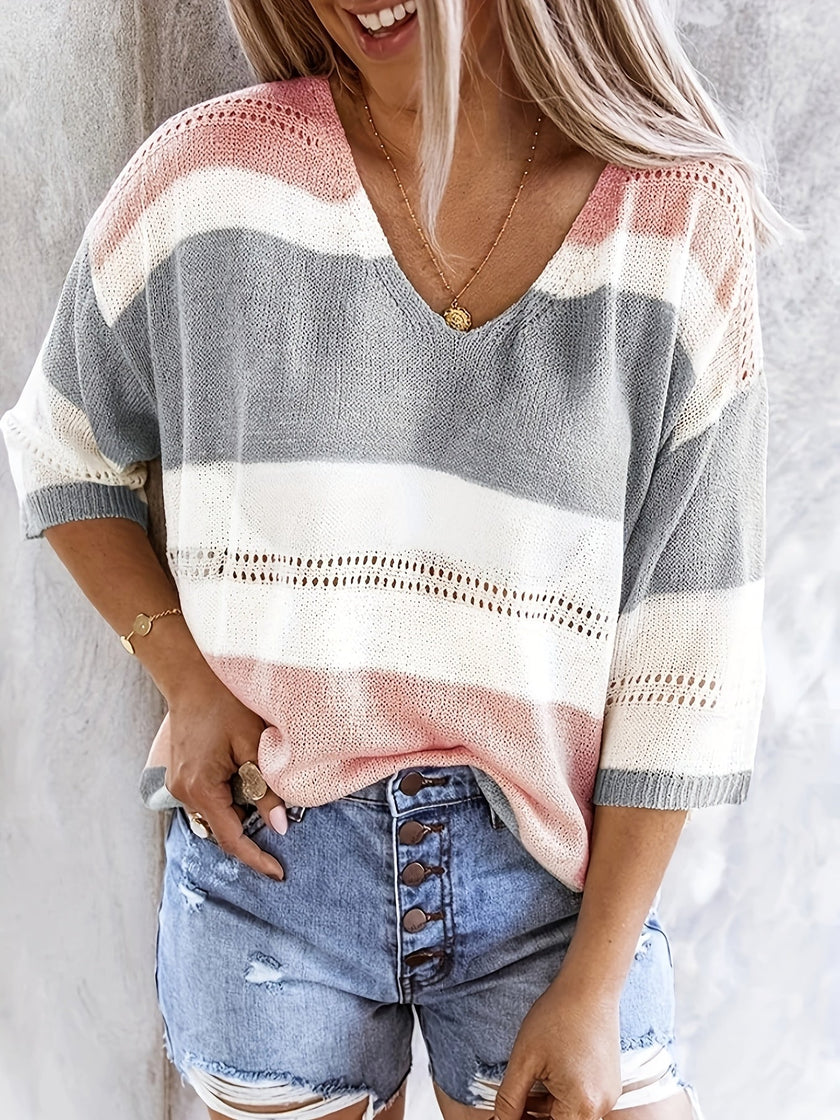 Fine Knit Sweater Women Regular Fit Soft Long Sleeve